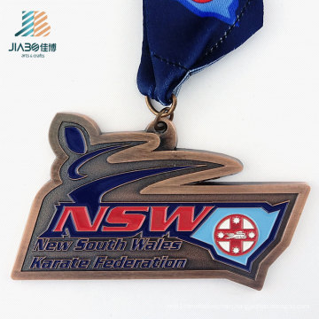 70mm Cheap Custom Enamel Karate Logo Metal Sport Medals and Trophies